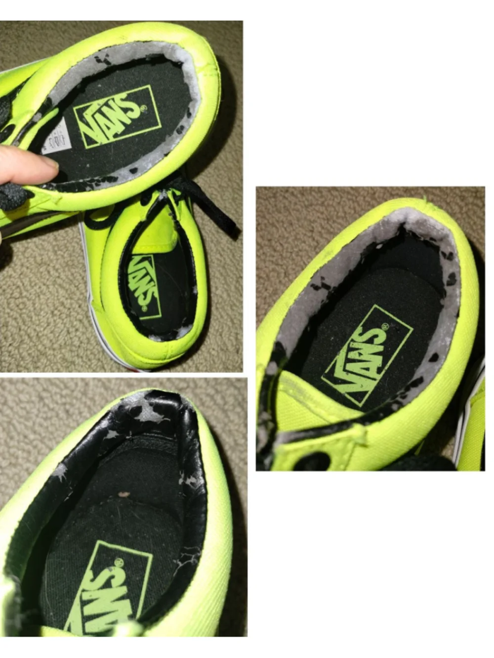 Vans Neon Yellow/Green & Black Old Skool Sneakers (Sz M-6.5, W-8)